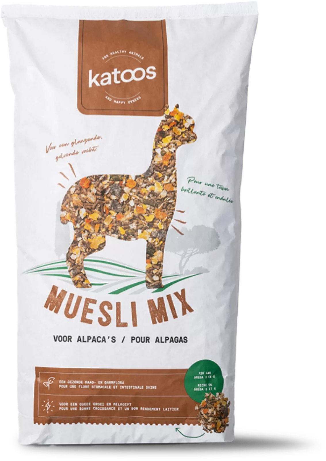 Muesli mix voor alpaca's en lama's